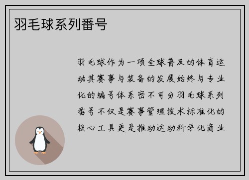 羽毛球系列番号